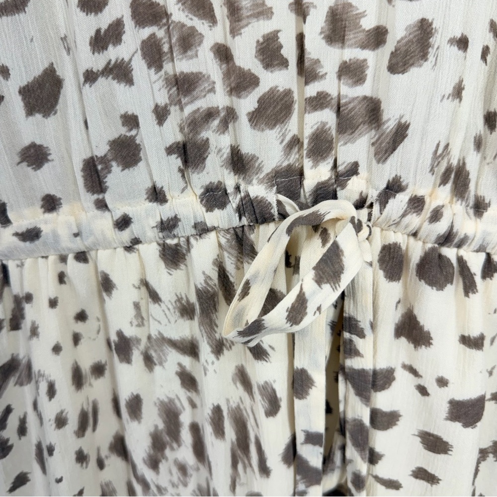 Rails Size Small Ora Puma Chiffon Ivory Beige Brown Animal Print Mini Dress - Picture 6 of 15